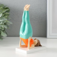 Сувенир полистоун "Пышечка - йога поза берёзка" оранжево-бирюзовая 9х5х14,5 см Сувенир полистоун "Пышечка - йога поза берёзка" оранжево-бирюзовая 9х5х14,5 см