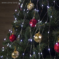 Гирлянда &laquo;Конский хвост&raquo; 15 нитей по 1.5 м, IP20, серебристая нить, 225 LED, свечение белое, 8 режимов, 12 В