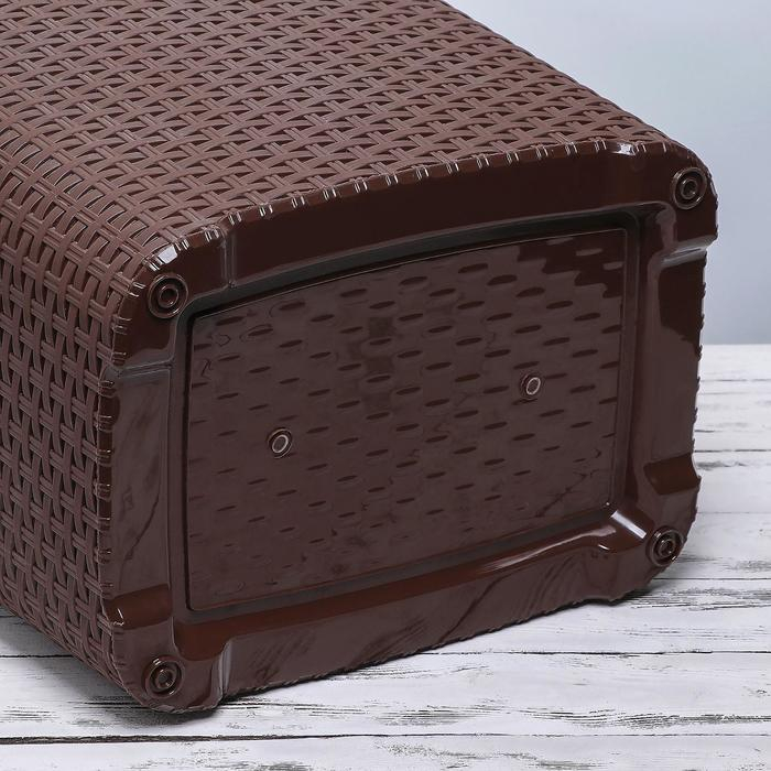 Корзина бельевая с крышкой &laquo;Ротанг&raquo;, 60 л, 34&times;44&times;56 см, цвет микс