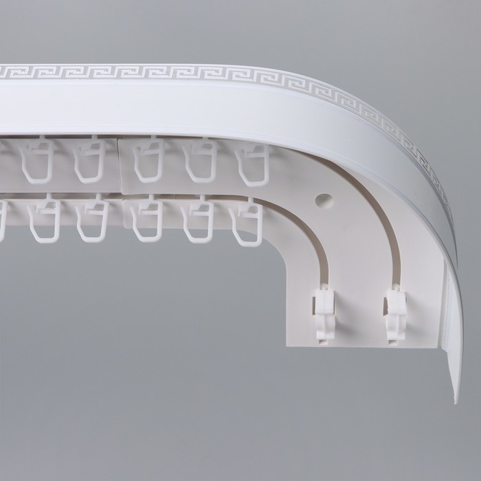 Карниз двухрядный, &laquo;Ультракомпакт. Лабиринт&raquo;, 160 см, с декоративной планкой, цвет белый