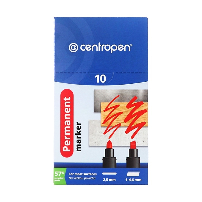 Маркер перманентный 5.0 мм Centropen 8566, линия 2,5 мм, цвет синий