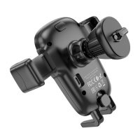 Автомобильный держатель Hoco HW1, беспроводная зарядка, для 4.5-7.0 дюймов, 15 Вт, чёрный