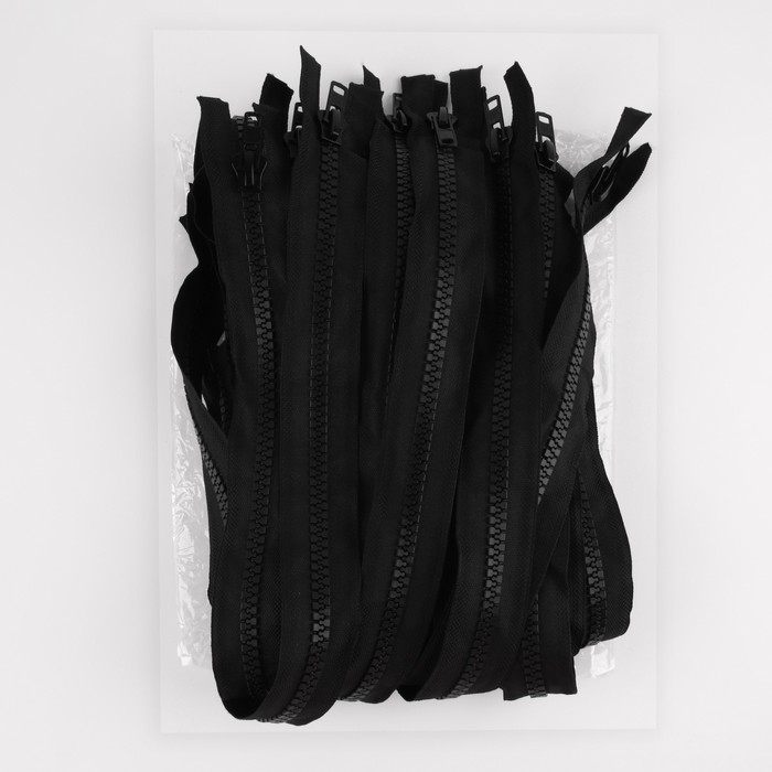 Молния &laquo;Трактор&raquo;, №10, разъёмная, 2 бегунка, замки автомат, 110 см, цвет чёрный, цена за 1 штуку