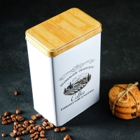 Банка для кофе &laquo;Дом и поле&raquo;, 19&times;12&times;8 см, цвет белый