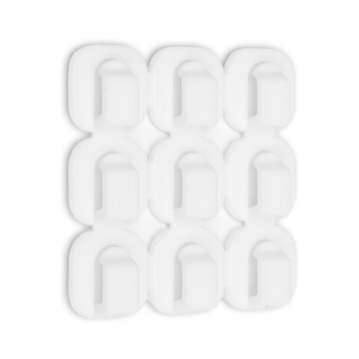 Держатель самоклеящийся для проводов и гирлянд ТУНДРА krep, 15х15 мм, белый, 18 шт.