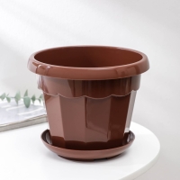 Горшок для цветов с поддоном Доляна «Эрика», 1,8 л, цвет коричневый Горшок для цветов с поддоном Доляна «Эрика», 1,8 л, цвет коричневый