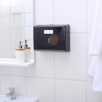 Диспенсер бумажных полотенец в листах, пластиковый, 27&times;20&times;10 см, цвет серый