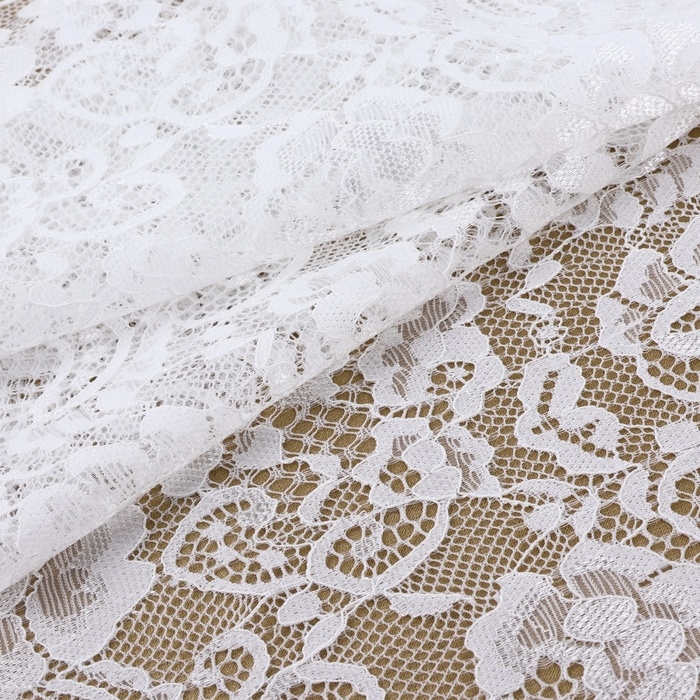 Кружевная эластичная ткань, 185 мм × 2,7 ± 0,5 м, цвет белый Кружевная эластичная ткань, 185 мм × 2,7 ± 0,5 м, цвет белый