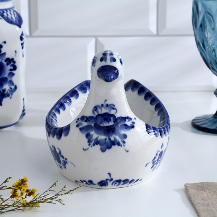 Подставка под половник &laquo;Уточка&raquo;, 13х21 см, гжель