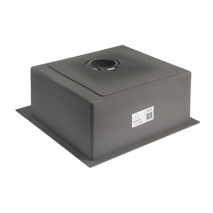 Мойка кухонная AFLORN AF95050F, врезная, S=3,0 и 0,8 мм, 50х50х20 см, сифон, графит Мойка кухонная AFLORN AF95050F, врезная, S=3,0 и 0,8 мм, 50х50х20 см, сифон, графит