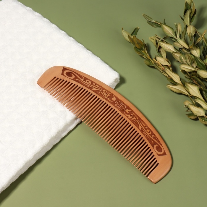 Расчёска - гребень, 17 &times; 5,2 см, цвет &laquo;тёмное дерево&raquo;