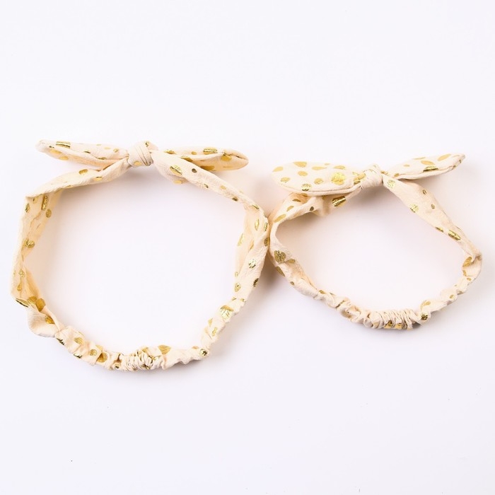 Повязка на голову для мамы и дочки &laquo;Набор для фотосессии&raquo;, 2 шт., цвет бежевый, Крошка Я