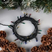 Гирлянда &laquo;Нить&raquo; 3 м, IP20, тёмная нить, 30 ламп, свечение мульти, 8 режимов, 220 В