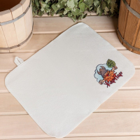 Набор для бани и сауны 5 в 1(сумка,шапка,варежка,коврик,мочалка),с принтом "Жар Пар",белый Набор для бани и сауны 5 в 1(сумка,шапка,варежка,коврик,мочалка),с принтом "Жар Пар",белый