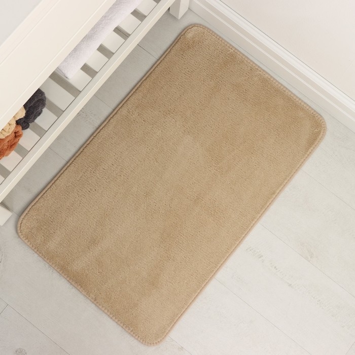 Коврик для дома Доляна &laquo;Софт&raquo;, 50&times;80 см, цвет бежевый