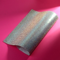 Стразы самоклеящиеся на листе, с голографией, d = 2 мм, 40 &times; 24 см, цвет серебряный