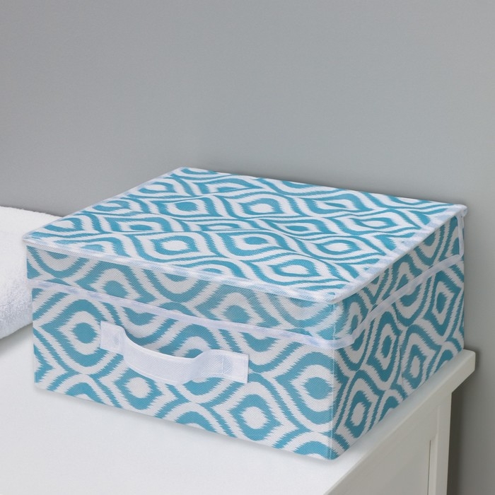 Короб для хранения Доляна &laquo;Лагуна&raquo;, 30&times;28&times;15 см, цвет бирюзовый