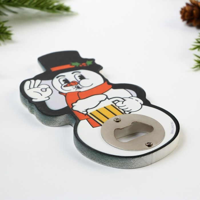 Открывашка для пива новогодняя Дорого внимание &laquo;Снеговик&raquo;, 7,7 х 14,6 см