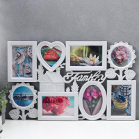 Фоторамка пластик на 8 фото 10х10 см, 10х15 см "Семейный дом" белая 56,5х35 см Фоторамка пластик на 8 фото 10х10 см, 10х15 см "Семейный дом" белая 56,5х35 см