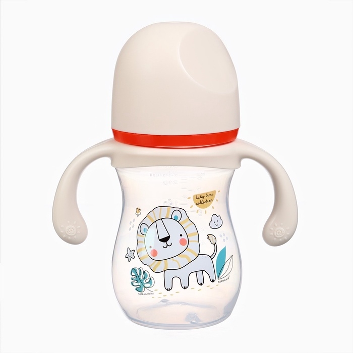 Бутылочка для кормления Крошка Я &laquo;Baby time collection&raquo;, широкое горло, от 6 мес., 240 мл, цвет бежевый