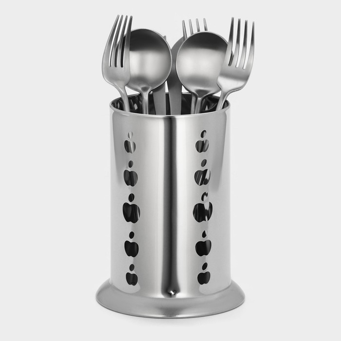 Подставка из нержавеющей стали для столовых приборов &laquo;Яблочко&raquo;, 10&times;17 см