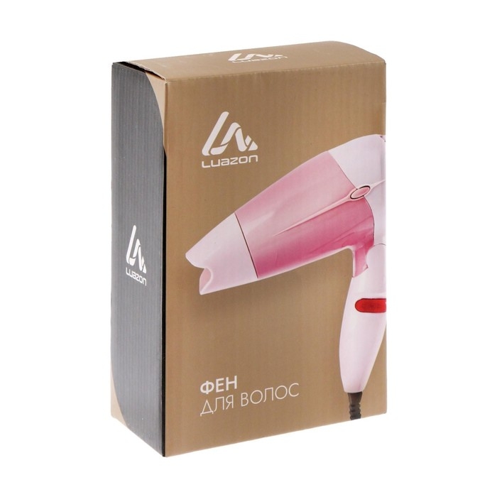 Фен Luazon LF-23, 800 Вт, 2 режима, складная ручка, розовый Фен Luazon LF-23, 800 Вт, 2 режима, складная ручка, розовый