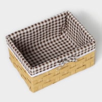 Корзина для хранения Доляна &laquo;Клеточка&raquo;, 26&times;20&times;12 см, цвет коричневый