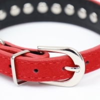 Ошейник "Бархат и стразы", 31 х 1,3/2 см, ОШ 22-28 см, красный Ошейник "Бархат и стразы", 31 х 1,3/2 см, ОШ 22-28 см, красный