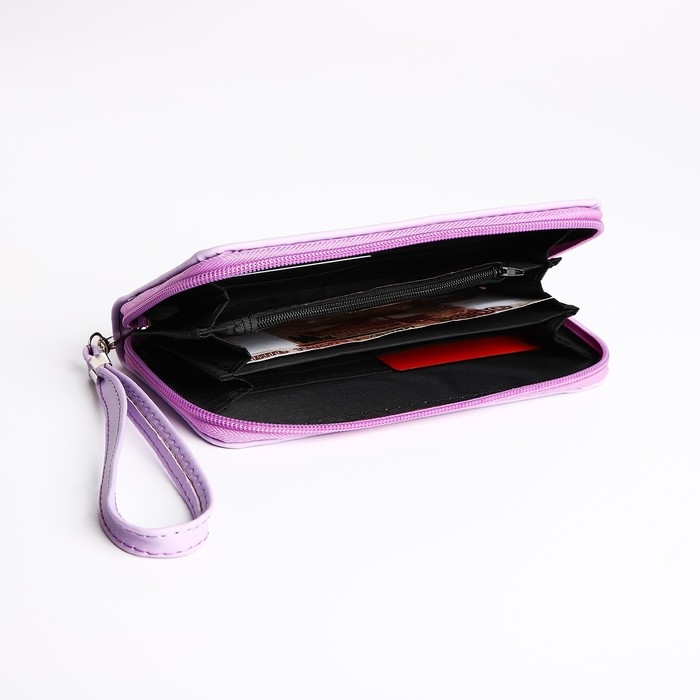 Кошелёк женский на молнии, цвет сиреневый Кошелёк женский на молнии, цвет сиреневый