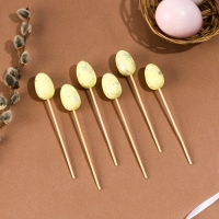 Шпажки &laquo;Яйцо пасхальное&raquo;, цвет жёлтый, набор 6 шт.