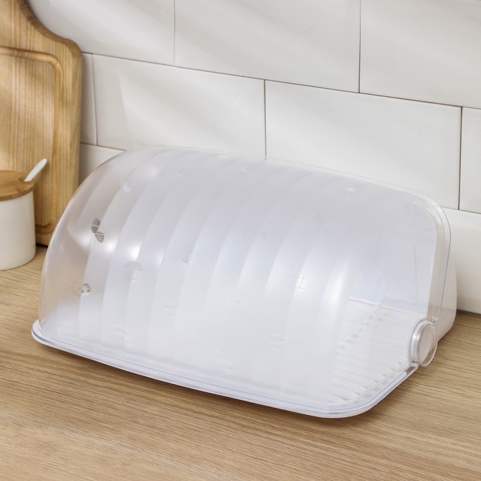 Хлебница пластиковая «Рондо», 34,5×27,3×16,5 см, цвет белый Хлебница пластиковая «Рондо», 34,5×27,3×16,5 см, цвет белый