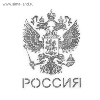 Наклейка на авто "Герб России", 6×4.5 см, хром Наклейка на авто "Герб России", 6×4.5 см, хром