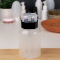 Флакон с помпой, 250 мл, цвет чёрный/прозрачный Флакон с помпой, 250 мл, цвет чёрный/прозрачный