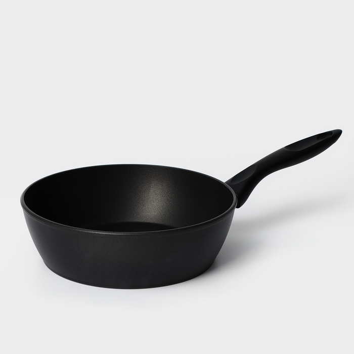 Сковорода &laquo;Надежда&raquo;, d=24 см, h=7,4 см, пластиковая ручка, антипригарное покрытие, цвет чёрный