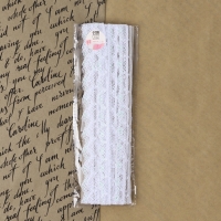 Кружево капроновое, с люрексом, 15 мм × 10 ± 1 м, цвет белый Кружево капроновое, с люрексом, 15 мм × 10 ± 1 м, цвет белый