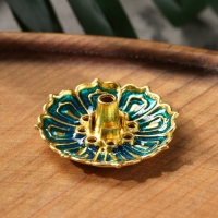 Подставка для любых благовоний "Лотос малый", эмаль синий Подставка для любых благовоний "Лотос малый", эмаль синий