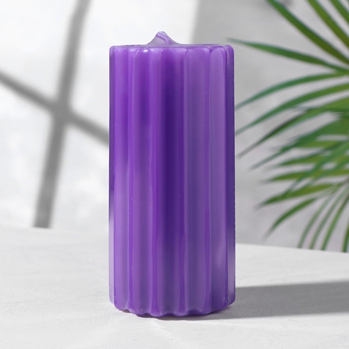 Свеча- цилиндр ароматическая "Рельеф. Горная лаванда", 5х10 см