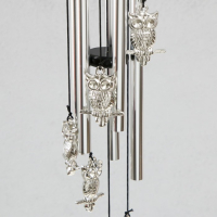 Музыка ветра металл, пластик "Филин на ветке" 5 трубок 60 см