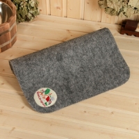 Лежак для бани темный с вышивкой "Банька по-русски" 150х50 см