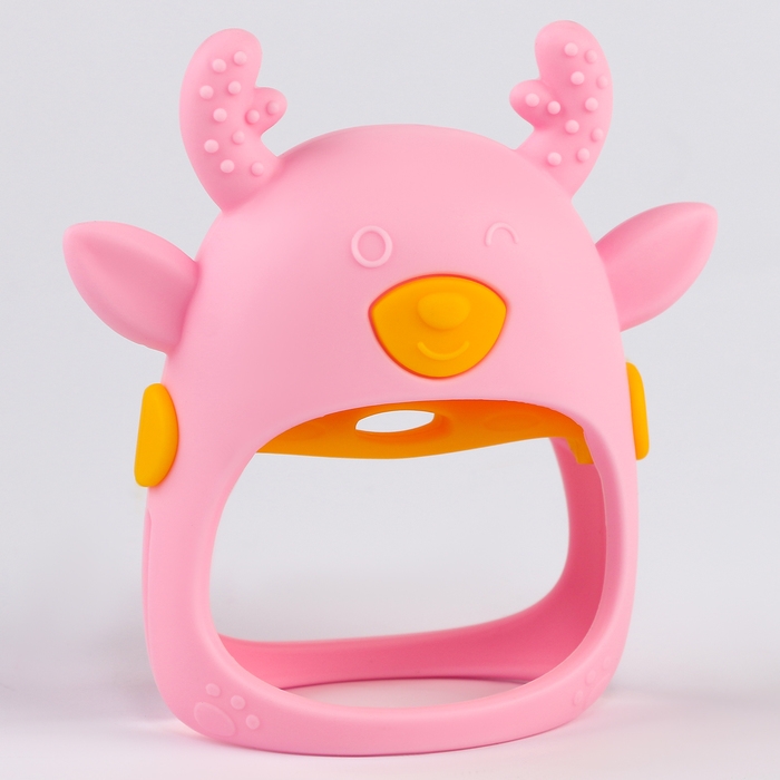 Прорезыватель для зубов &laquo;Оленёнок&raquo;, силиконовый, цвет розовый