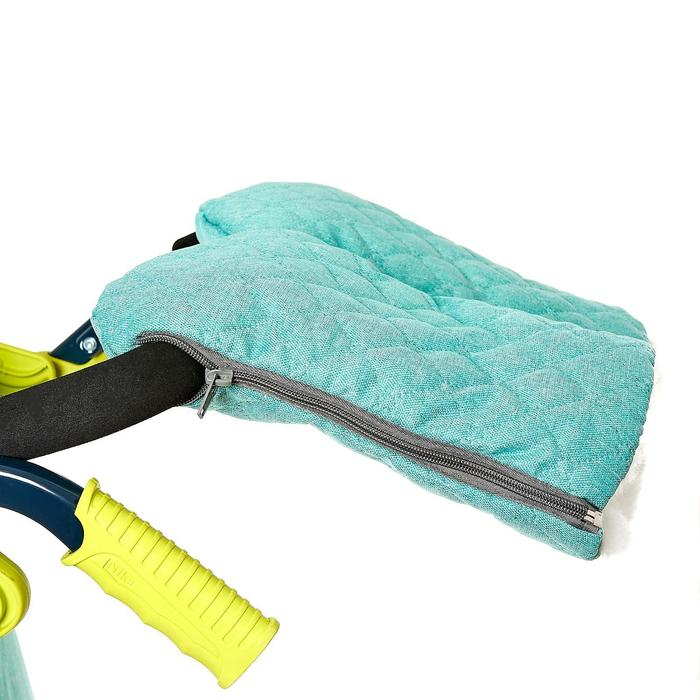 Санки-коляска &laquo;Ника Детям НД 7-7&raquo;, дизайн в джинсовом стиле, цвет зелёный, с механизмом качания