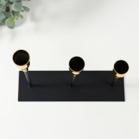 Подсвечник металл на 3 свечи "Ахиллес" чёрный с золотом 20х6х18 см Подсвечник металл на 3 свечи "Ахиллес" чёрный с золотом 20х6х18 см