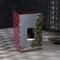 Светодиодная фигура &laquo;Фонарь со снеговиком&raquo; 7.5 &times; 13.5 &times; 7.5 см, пластик, блёстки, батарейки АААх3 (не в комплекте), свечение тёплое белое