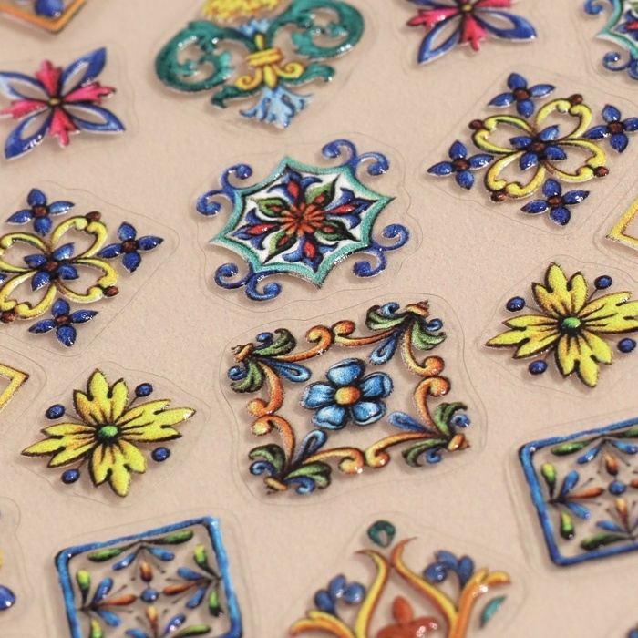 Наклейки для ногтей &laquo;Ажур&raquo;, объёмные, разноцветные