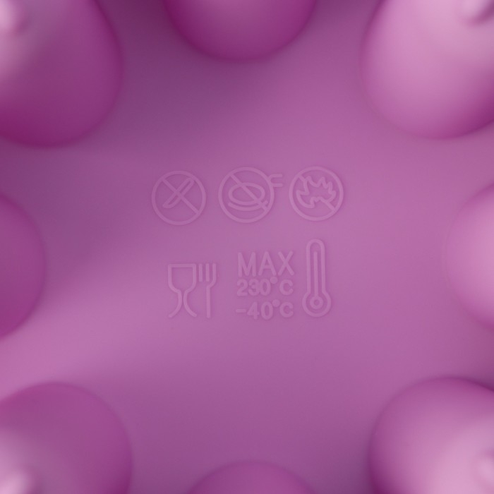 Форма для выпечки Доляна &laquo;Сладости. Кусочки торта&raquo;, силикон, d=26 см, 8 ячеек (9,5&times;5,8 см), цвет сиреневый