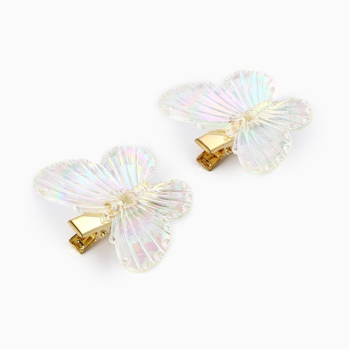 Заколки для волос с бабочками &laquo;Для самой чудесной&raquo;, 3 х 3 см