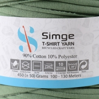 Трикотажная пряжа вторичная 90% хлопок,10% п/э, 100м/450&plusmn;50 гр (мох) МИКС