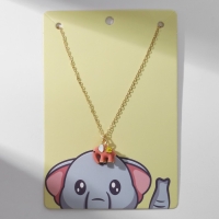 Кулон &laquo;Прелесть&raquo; слоник, цвет розовый в золоте, 40 см