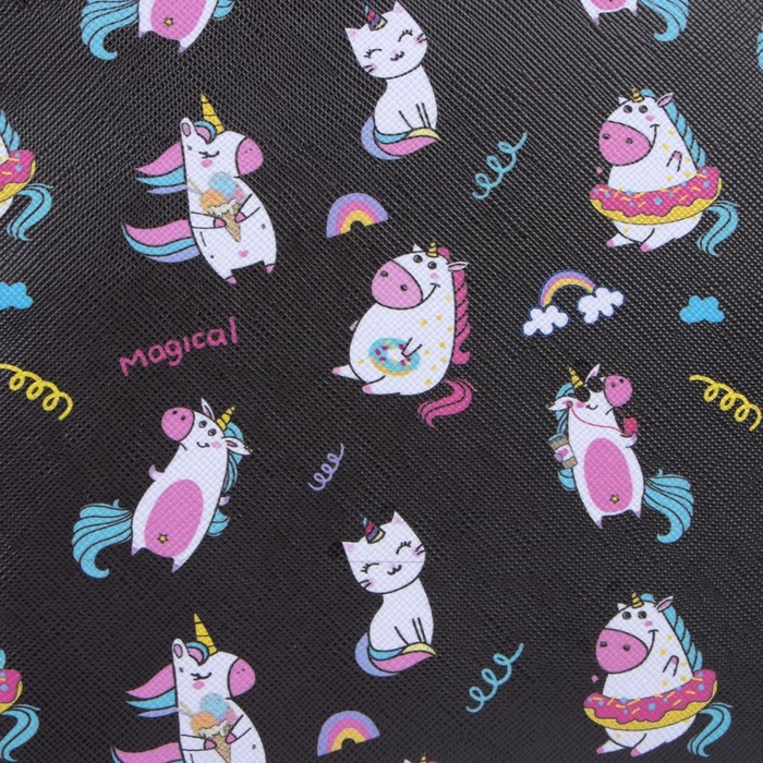 Рюкзак детский для девочки через плечо &laquo;Единорог&raquo;, отдел на молнии, цвет чёрный