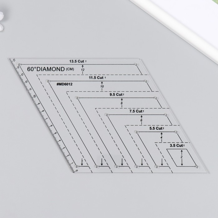 Линейка для пэчворка пластик 60&deg; "Ромб"